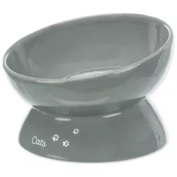Miska pro psa Miska Trixie XXL zvýšená, ergonomická, keramická, šedá 0.35 l/ø 17 cm