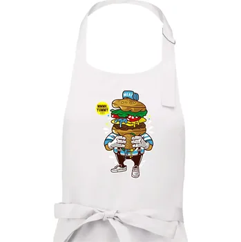Kuchyňská zástěra Burgrák - Pánská zástěra na vaření - Univerzální velikost ( Bílá )