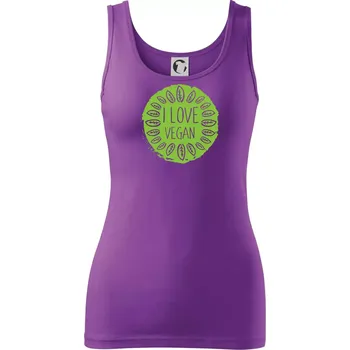 Dámské tričko I love vegan v kruhu - Dámské tílko - XS ( Fialová )