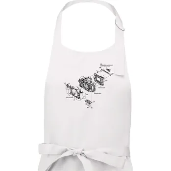 Kuchyňská zástěra Nákres Digitální fotoaparát - Pánská zástěra na vaření - Univerzální velikost ( Bílá )