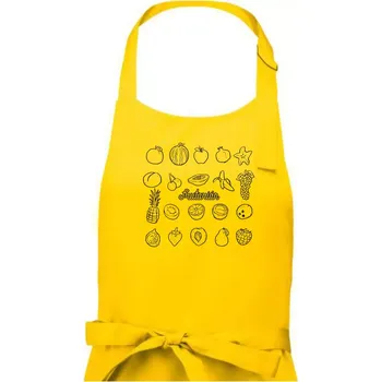 Kuchyňská zástěra Frutarián ovoce ve čtverci - Dámská zástěra na vaření - Univerzální velikost ( Žlutá )