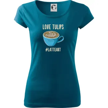 Love tulips - latteart (Radek Pilař ART) - Dámské triko Pure - M ( Petrolejová )