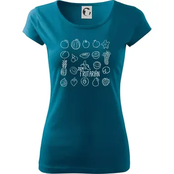Dámské tričko Jsem frutarián - ovoce - Dámské triko Pure - L ( Petrolejová )