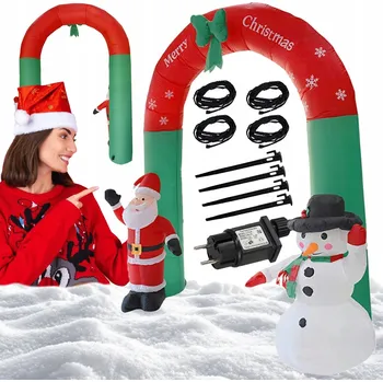 Obraz Nafukovací brána vánoční dekorace Mikuláš sněhulák na Vánoce velký 240 cm