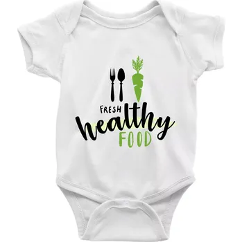 Kojenecký body Fresh healthy food - Body kojenecké s krátkým rukávem - Krátký r. do 3 měs ( Bílá )