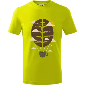 Chlapecké tričko Balón s kávou - Tričko dětské bavlněné - 98 cm / 2 roky ( Limetková )
