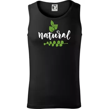 Natural - nápis v listech - Tílko pánské Core - XL ( Černá )