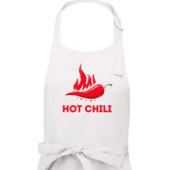 Kuchyňská zástěra Hot Chili - Pánská zástěra na vaření - Univerzální velikost ( Bílá )