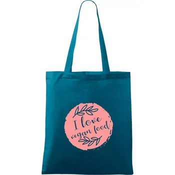 I love vegan food - Taška bavlněná - 42 x 38 cm ( Petrolejová )