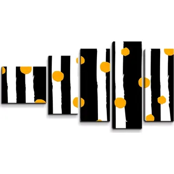 Obraz Sablio Obraz - 5-dílný Pruhy a puntíky - 100x60 cm