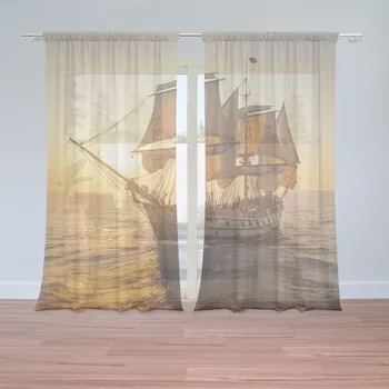 Záclona Sablio Záclony Plachetnice na klidném moři 2: 2ks 150x250cm