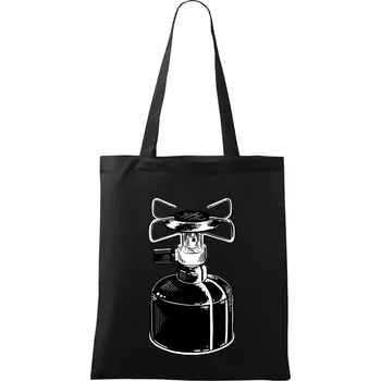 Nákupní taška Kempingový vařič - Taška bavlněná - 42 x 38 cm ( Černá )