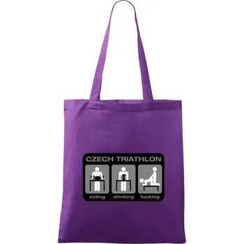 Czech triathlon (Hana-creative) - Taška bavlněná - 42 x 38 cm ( Fialová )