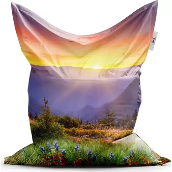 Sedací pytel Sablio Sedací vak Classic Západ slunce nad lesem - 150x100 cm