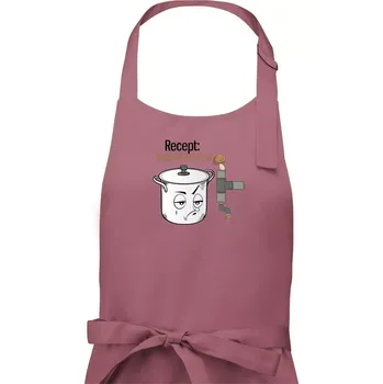 Kuchyňská zástěra Recept houbová redukce - Dámská zástěra na vaření - Univerzální velikost ( Starorůžová )