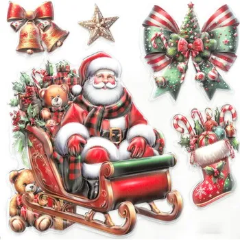 Vánoční dekorace FANDY Samolepka na okna 19x19 cm 04