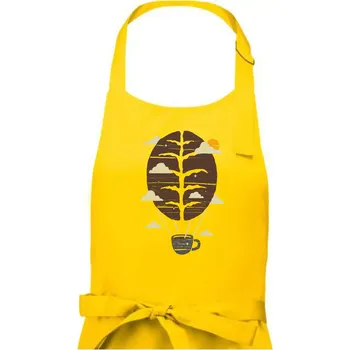 Kuchyňská zástěra Balón s kávou - Pánská zástěra na vaření - Univerzální velikost ( Žlutá )