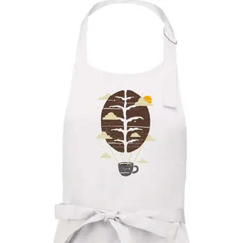 Kuchyňská zástěra Balón s kávou - Pánská zástěra na vaření - Univerzální velikost ( Bílá )
