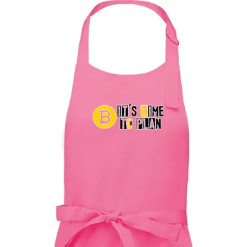 Kuchyňská zástěra It's time to plan bitcoin - Dámská zástěra na vaření - Univerzální velikost ( Růžová )