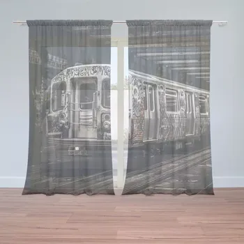 Záclona Sablio Záclony Městské metro s graffiti: 2ks 150x250cm