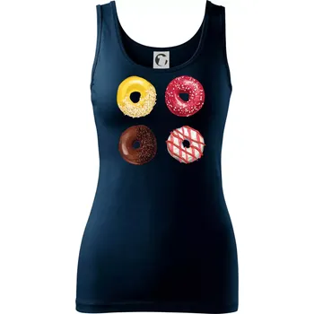 Dámské tričko 4 donuty - Dámské tílko - M ( Námořní modrá (velmi tmavá - téměř černá) )