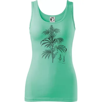 Dámské tričko Konopí kytka černobílá - Dámské tílko - S ( Mátová )