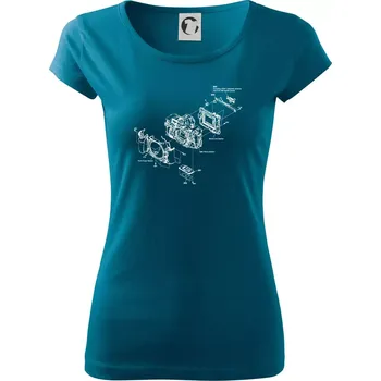 Nákres Digitální fotoaparát - Dámské triko Pure - XS ( Petrolejová )