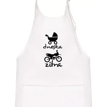 Kuchyňská zástěra Dnes zítra cross - Dětská zástěra na vaření - Univerzální velikost ( Bílá )