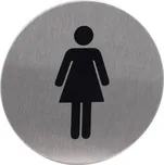 Walteco Znak rozlišovací "WC-ženy", Ø 75 mm, samolepící, nerez