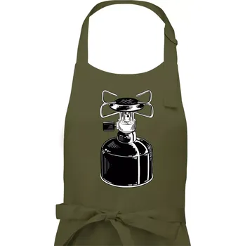 Kuchyňská zástěra Kempingový vařič - Dámská zástěra na vaření - Univerzální velikost ( Khaki )