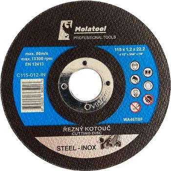 Řezný kotouč MOLATRADE Kotouč řezný 115 x 1,2 x 22,2 mm, Molatool Profi