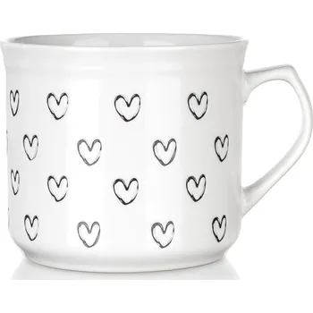 hrnek 660ml SRDÍČKA ČER keramický mix