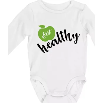Kojenecký body Eat Healthy - Body kojenecké s dlouhým rukávem - Dlouhý r. do 3 měs ( Bílá )