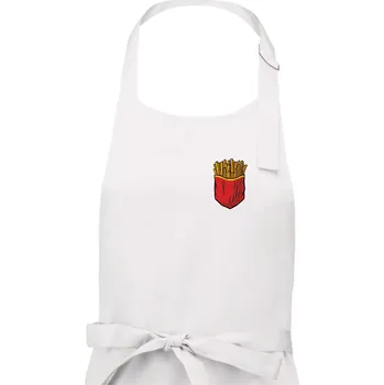 Kuchyňská zástěra Hranolky v kapse - Dámská zástěra na vaření - Univerzální velikost ( Bílá )