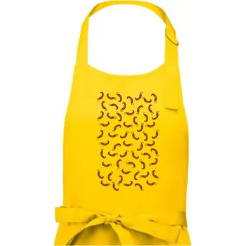 Kuchyňská zástěra Chili potisk - Dámská zástěra na vaření - Univerzální velikost ( Žlutá )