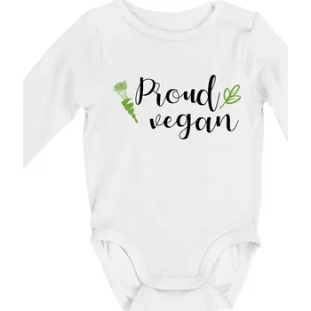 Kojenecký body Proud vegan - Body kojenecké s dlouhým rukávem - Dlouhý r. do 3 měs ( Bílá )