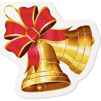 Papírový kapesník Ubrousky PAW 32x32cm Airlaid shape Christmas Bells