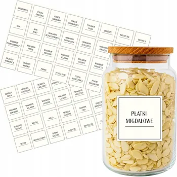 Sklenice SAMOLEPKY na sklenice a kuchyňské nádoby SADA 2 štítků 6x6cm 60 jmen