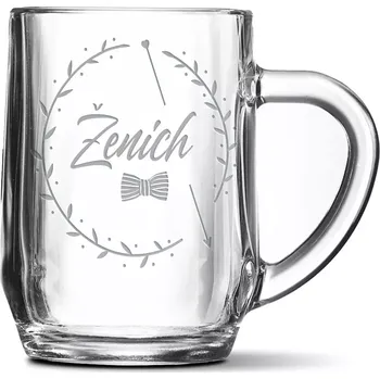 Sklenice Sablio Půllitr Ženich motýlek: 0,5