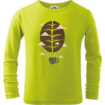 Dětská móda Balón s kávou - Triko dětské Long Sleeve - 134 cm/8 let ( Limetková )