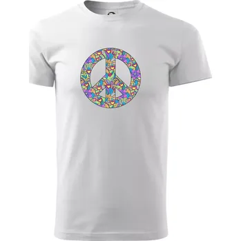 Peace symbol mandela - Triko extra velké (5-8XL) - 6XL ( Bílá )