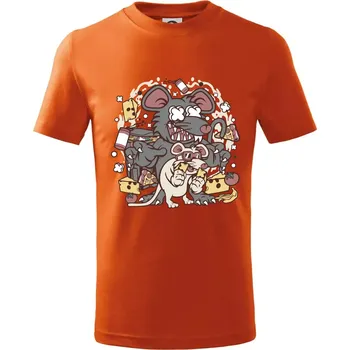 Chlapecké tričko Myší restaurant - Tričko dětské bavlněné - 122 cm/6 let ( Oranžová )