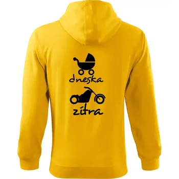 Pánská mikina Dnes zítra Harley - Mikina s kapucí na zip trendy zipper - S ( Žlutá )