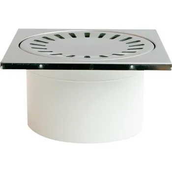 podlahová vpusť Vpusť podlahová spodní D 50 / 84 mm, nerez rámeček, mřížka SUN, bílá, ENPRO