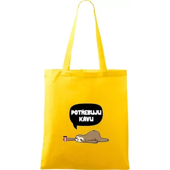 Potřebuju kávu lenochod - Taška bavlněná - 42 x 38 cm ( Žlutá )