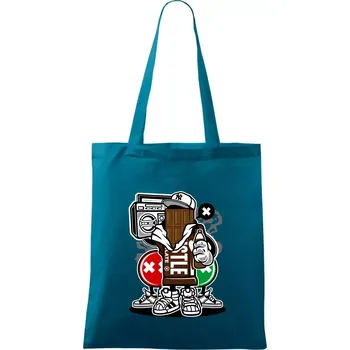 Čokoláďák - Taška bavlněná - 42 x 38 cm ( Petrolejová )