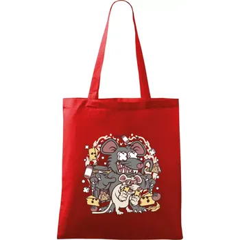 Myší restaurant - Taška bavlněná - 42 x 38 cm ( Červená )