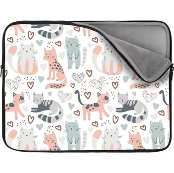 pouzdro na notebook Sablio Obal na notebook Malované kočičky - 17"