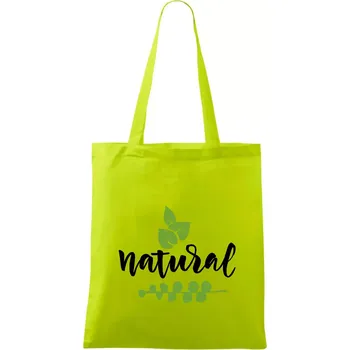 Natural - nápis v listech - Taška bavlněná - 42 x 38 cm ( Limetková )