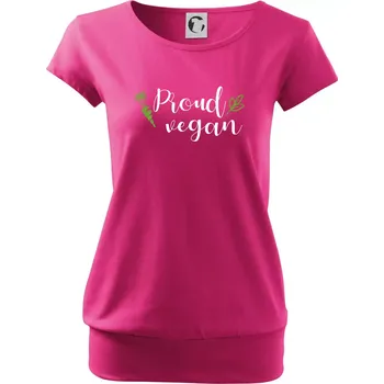 Dámské tričko Proud vegan - Volné triko city - XS ( Purpurová )